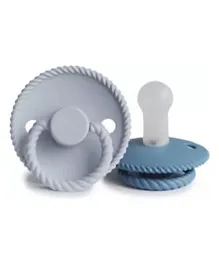 FRIGG Rope Silicone Baby Pacifier 2-Pack Ocean View/Powder Blue - Size 2