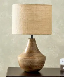 HomeBox Kengston Wooden Base Table Lamp with Drum Shade