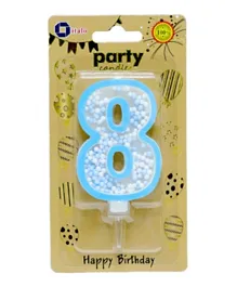 Italo Number 8 Birthday Candle Filled With Foam Balls