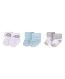 Hudson Childrenswear 3 Pack Ankle Length Terry Socks - Multicolor