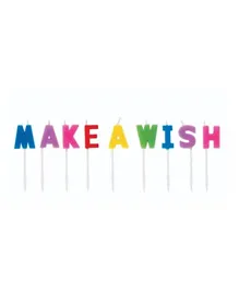 Unique Make a Wish Letter Birthday Candles Pack of 9 - Multicolor