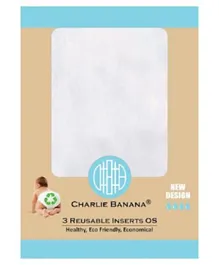 Charlie Banana 3 Inserts Medium/Large  - White