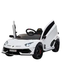Lamborghini SVJ Licensed Battery Operated Ride On with Remote Control - White