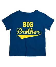 Twinkle Hands Half Sleeves Big Brother Print Cotton T-Shirt - Blue
