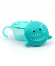 Melii Snack Container With Finger Trap - Turquoise Shark