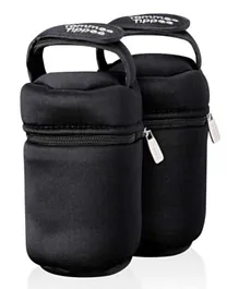 Tommee Tippee Pack of 2 Closer To Nature Insulated Bottle Carriers - Black