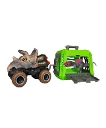 Little Story Plan Of Catching Dinosaurs Pull Back Dinosaur Car with Cage & Figure - 3 Pieces