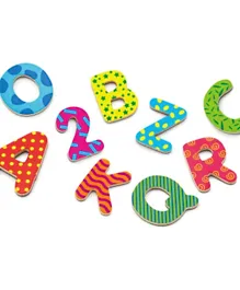 Viga Wooden Colorful Magnetic Letters & Numbers Multicolor -  77 Pieces
