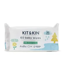 KIT & KIN Eco Baby Wipes - 60 Pack
