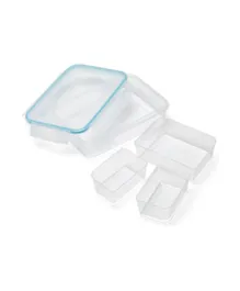 Addis Clip & Close Rectangular Food Container with Inserts Clear - 1.1L
