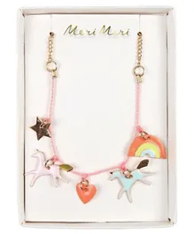 Meri Meri Unicorn Enamel Charm Necklace - Multicolour