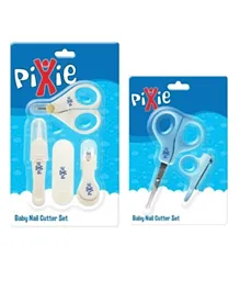 Pixie Baby Nail Cutter Set Plus Baby Nail Cutter & Scissors - Blue