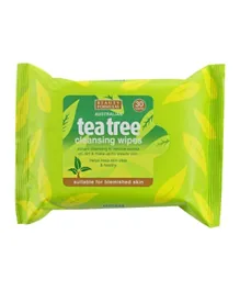 Beauty Formulas Tea Tree Cleansing Wipes  - 30 Wipes