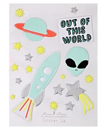 Meri Meri Out Of This World Plastic Stickers Pack of 1 - Blue