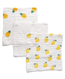 Anvi Baby Organic Baby Muslin Squares Quite a Pear - Set of 3