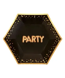 Neviti Glitz & Glamour Black & Gold Party Plate - Medium