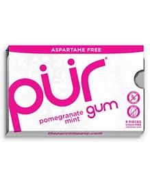 Pur Gum Aspartame Free Pomegranate Mint Gum - 9 Pieces