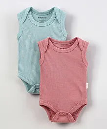 BabyCosy 2 Pack Organic Cotton Sleeveless Bodysuit - Multicolor