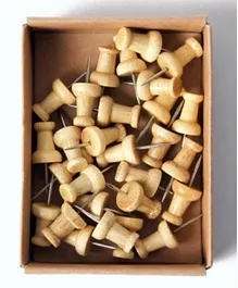 Onyx And Green 3902 Bamboo Push Pins Brown - 30 Pieces