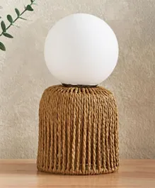 HomeBox Elbe Table Lamp with Glass Ball Cover and Paper Rope