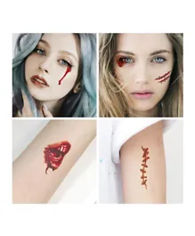 Highland Halloween Scar Tattoo Makeup Stickers - 30 Sheets