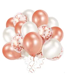 Highland Rose  Gold and White Balloons Pack of 40 - 12 Inches