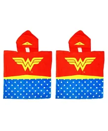 Wonder Women Kid's Hooded Poncho Buy 1 Get 1 Free - Red & Blue