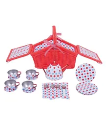 Bigjigs Toys Spotted Basket Tea Set