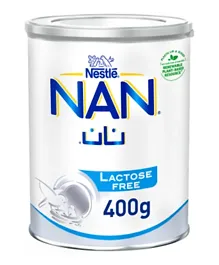 نان - بودرة حليب خالية من اللاكتوز نستله المرحلة 1 - 400 جرام