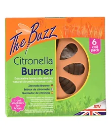 The Buzz Citronella Burner with 6 Pack Coils