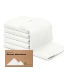 Keababies Bamboo Wash Cloths White -  6 Pieces