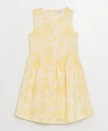 LC Waikiki All Over Floral Print Round Neck Dress - Yellow
