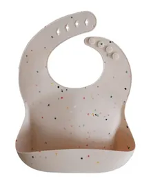 Mushie Silicone Baby Bib Printed Colors - Vanilla Confetti