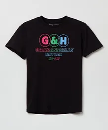OVS Grand & Hills Graphic T-shirt - Black Beauty