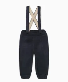 Zippy Elastic Waist Pants With Suspender - Blue