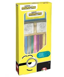 Multiprint Italia Minions Marker Pens and Stamps Art Set - 13 Pieces