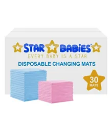 Star Babies Disposable Changing Mats - 30 Pieces