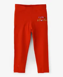 Jelliene Fun Fruits Graphic Leggings - Red