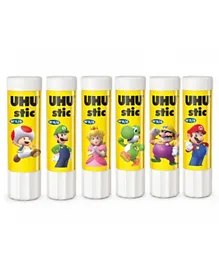 UHU Glue Stick Solvent Free Pack of 6 - 21g