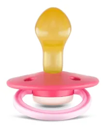 Rebael Fashion Natural Rubber Round Pacifier - Hot Pearly Flamingo
