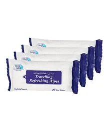 Cool & Cool Travelling Refreshing Wipes  Pack of 4 x 20 - 80 Pieces