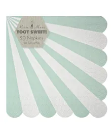 Meri Meri Toot Sweet Aqua Stripe Small Napkin - Pack of 20