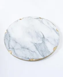 A'ish Home Marble Platter With Gold Rim