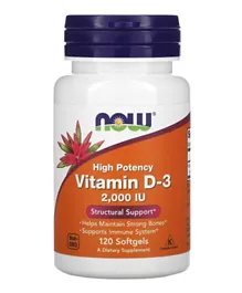 Now Foods Vitamin D-3 2000 IU Softgels - 120 Pieces