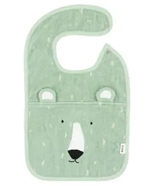Trixie Mint Green Snap Bib -  Mr. Polar Bear