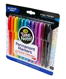 Crayola Permanent Markers Water Based - 12 Pieces