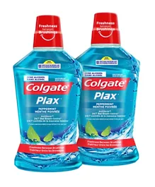 Colgate Plax Peppermint Mint Mouthwash Pack of 2 - 500mL each