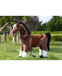 TobysToy Gidygo Ride-on Cycle Kids Operated Pony Riding Horse - Dark Brown
