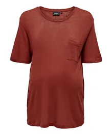 Only Maternity Burnt Henna Maternity Tee - Brown