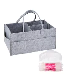 Star Babies Caddy Diaper Bag Organizer + Disposable Breast Pad Free - Grey